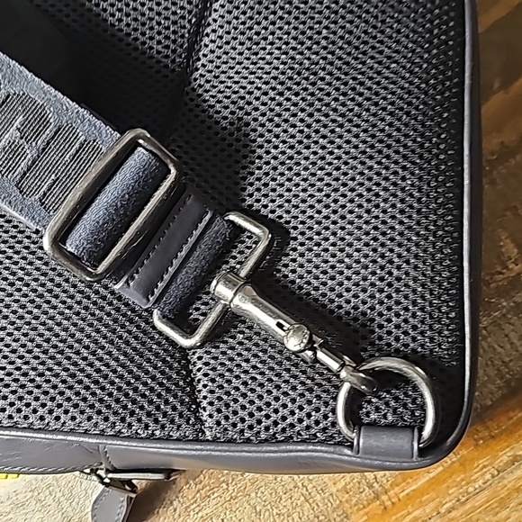 Coach Track Pack In Colorblock - All Calf Leather - Gunmetal-Lime-Green - Picture 11 of 12